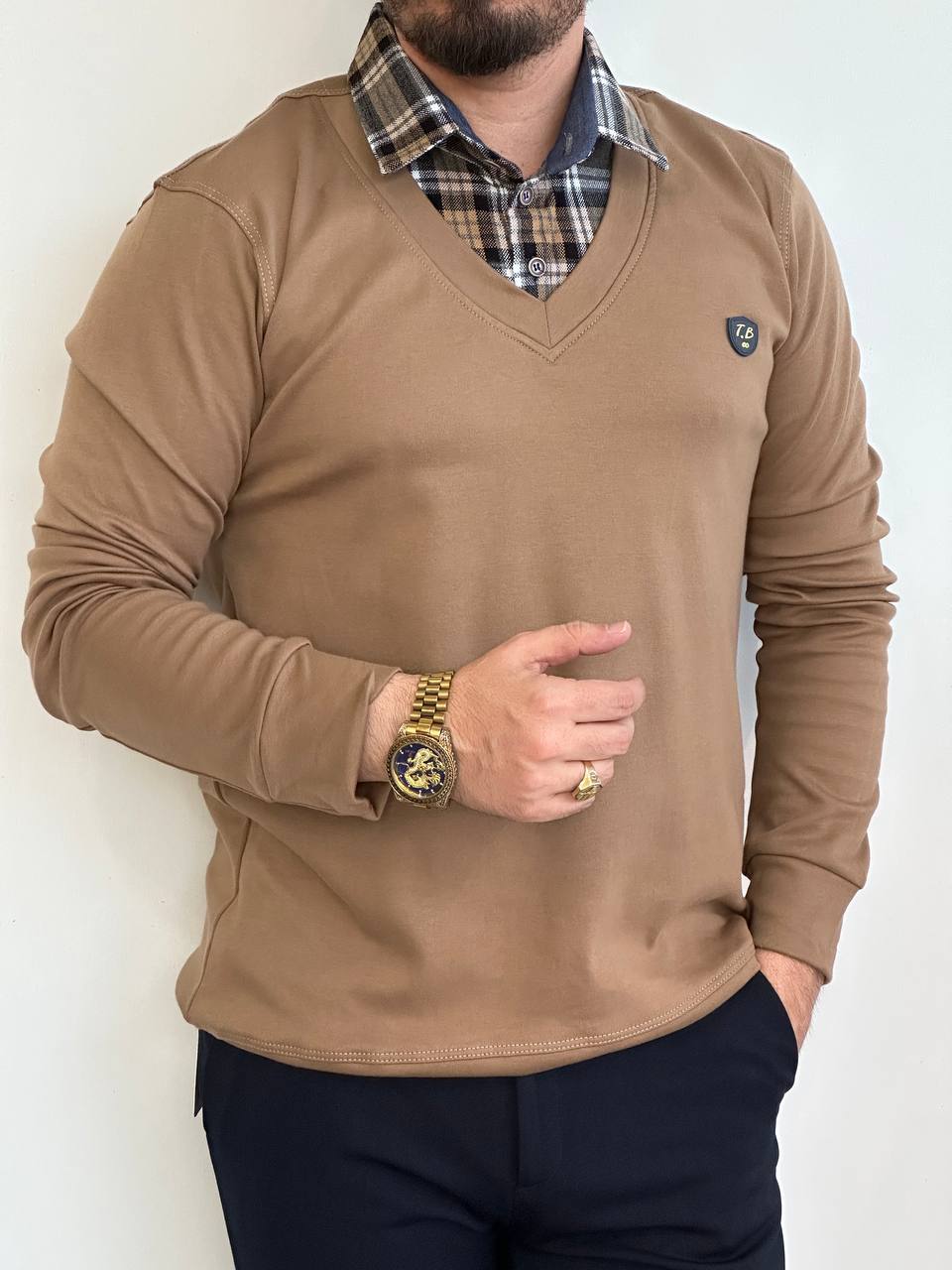 بلوز یقه پیراهنی